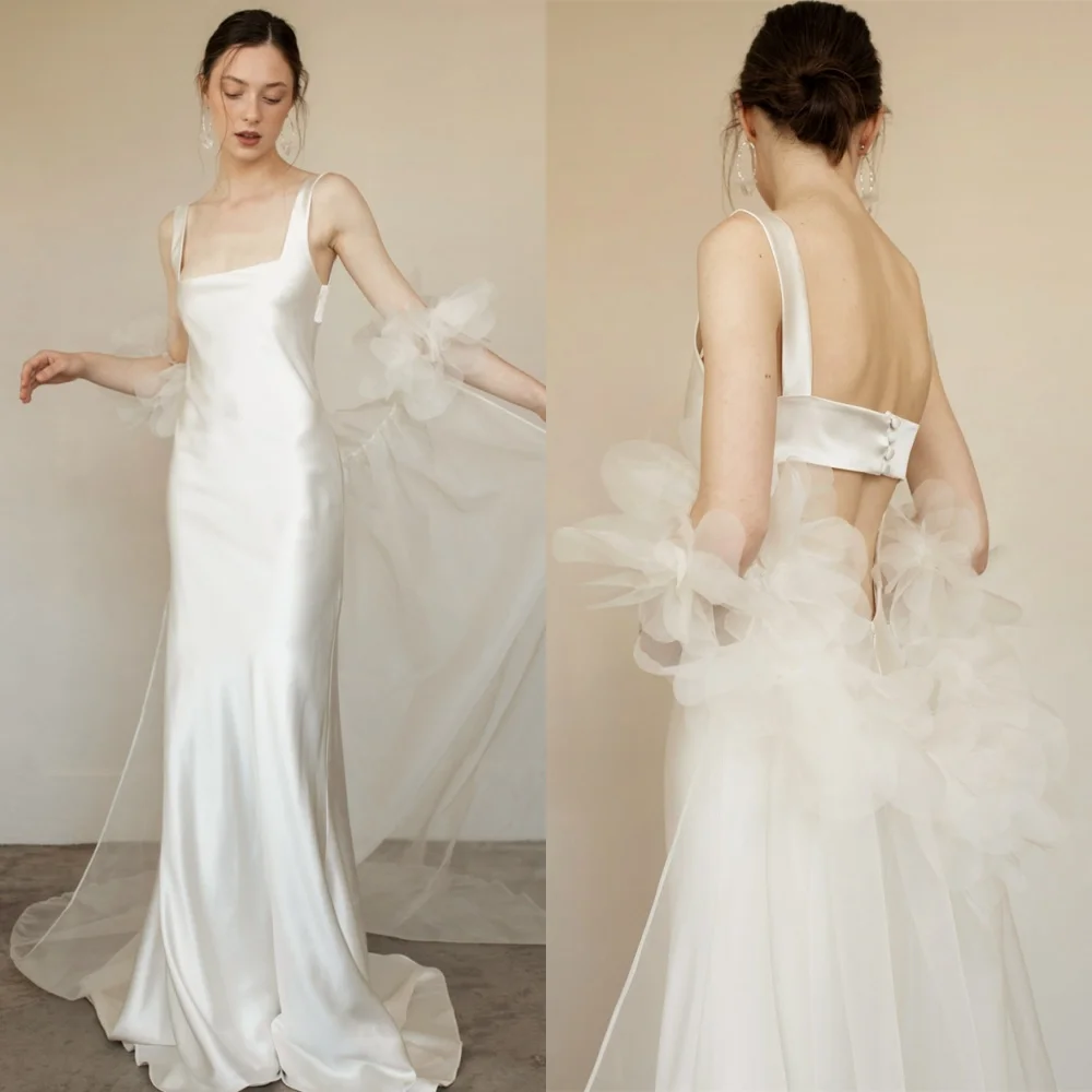 

Customized Fashion Satin Dresses 2025 Woman High Quality Strapless Open Back Evening Dress Temperament Sleeveless Prom Dress