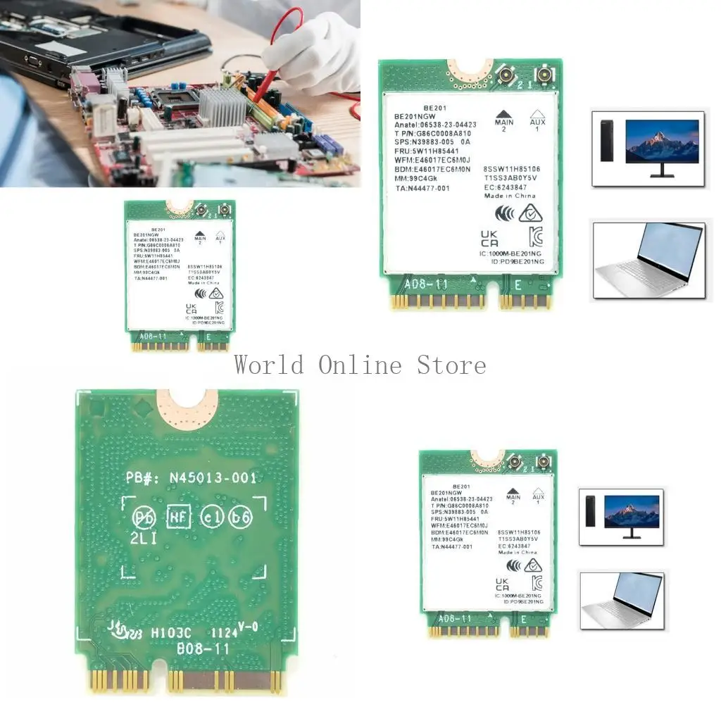 

WiFi7 Wireless Card E201NGW WiFi 7 5800Mbps Cnvio3 Wireless Module BT5.4 Adapter 87HC