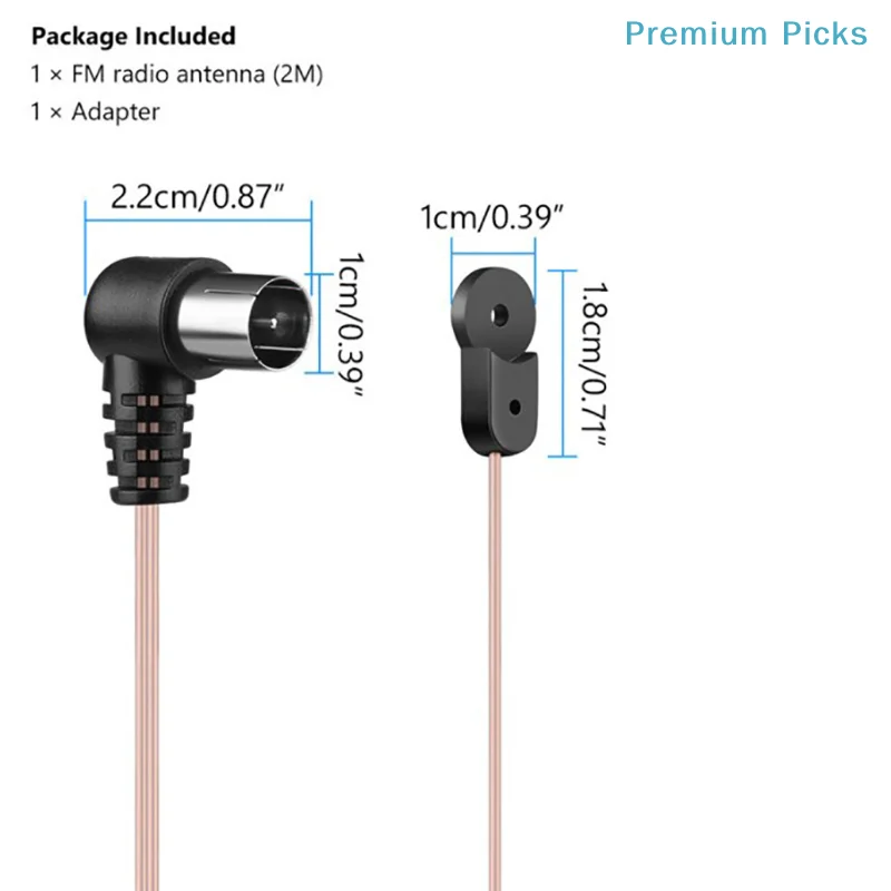 portableFM Antenna 75  F Type Male Plug for Home Radio Stereo Signal Receiver Aerial