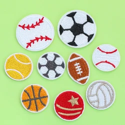 9Pc/set Basketball Volleyball Rugby Embroidery Patches Football Baseball Tennis Iron Appliques Badges Outfits Sewing Supplies