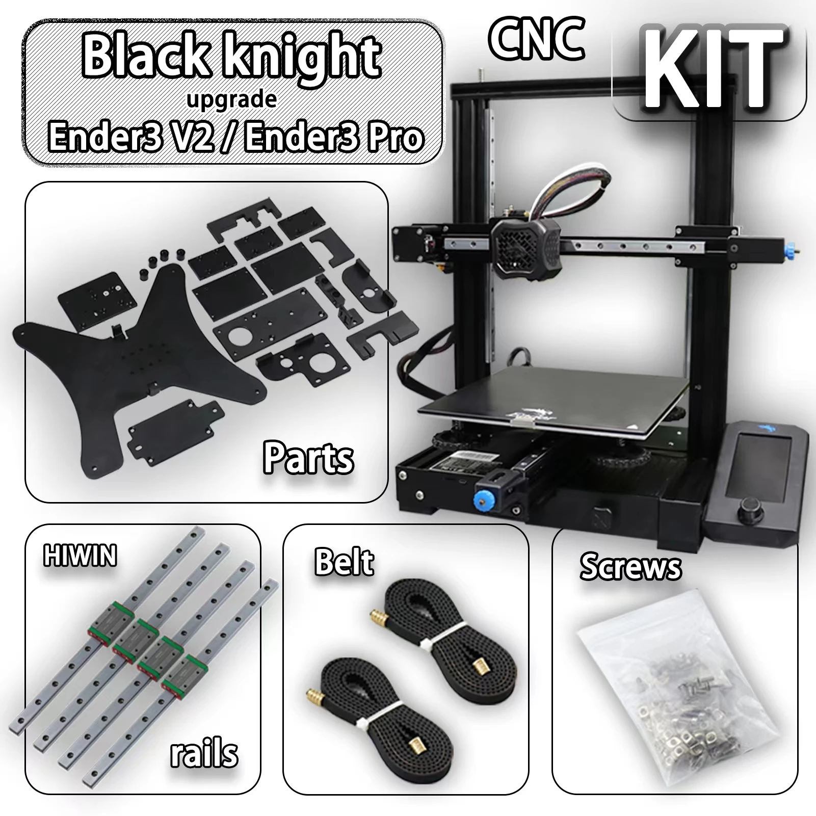 Ender 3 v2/Ender 3 Pro 3d Drucker Kit di aggiornamento mt-z Ritter zhengnriemen schraube echten Hiwin Linear Schiene 3d drucker teile