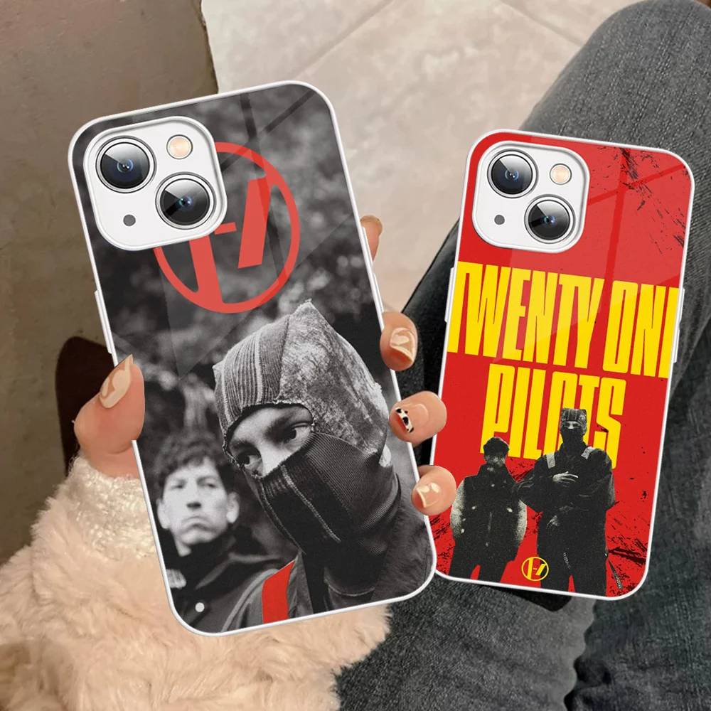 T-Twenty O-One P-Pilots Phone Case Tempered Glass For iphone 14 13 12 11 Pro Mini XS MAX 14Plus X XS XR Cover