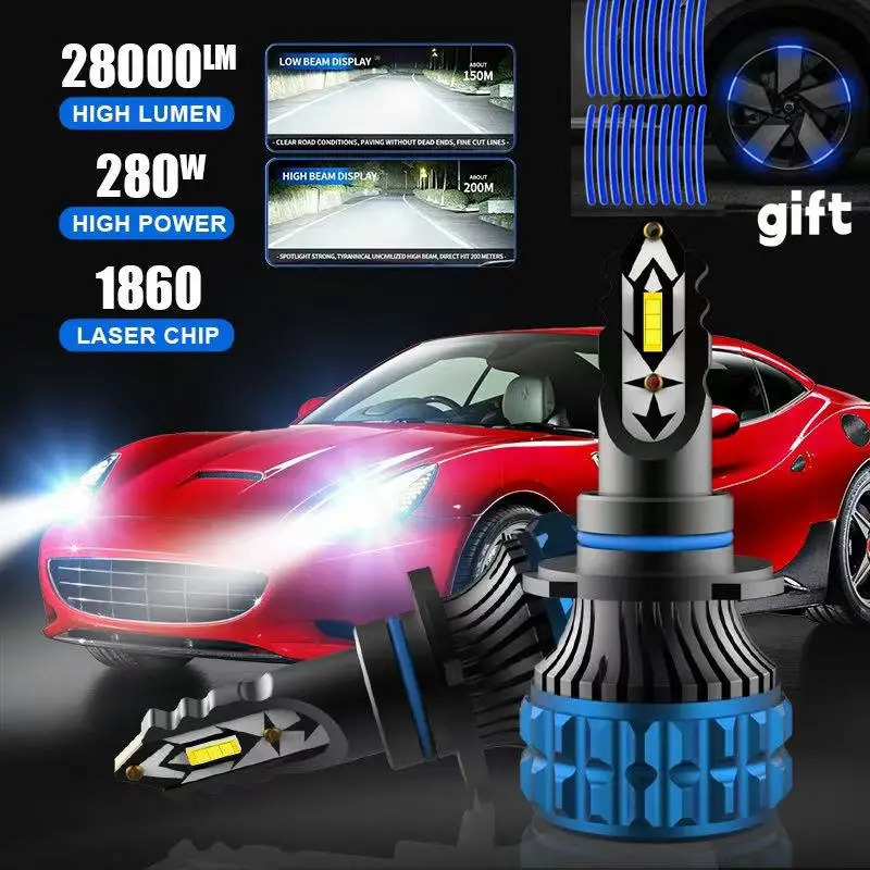 

12 В светодиодные автомобильные фары H1 H3 H4 9005 9006 HB3 HB4 880 881 H27 H7 6000K 60 Вт Противотуманные фары высокой яркости Прямая посадка Замена