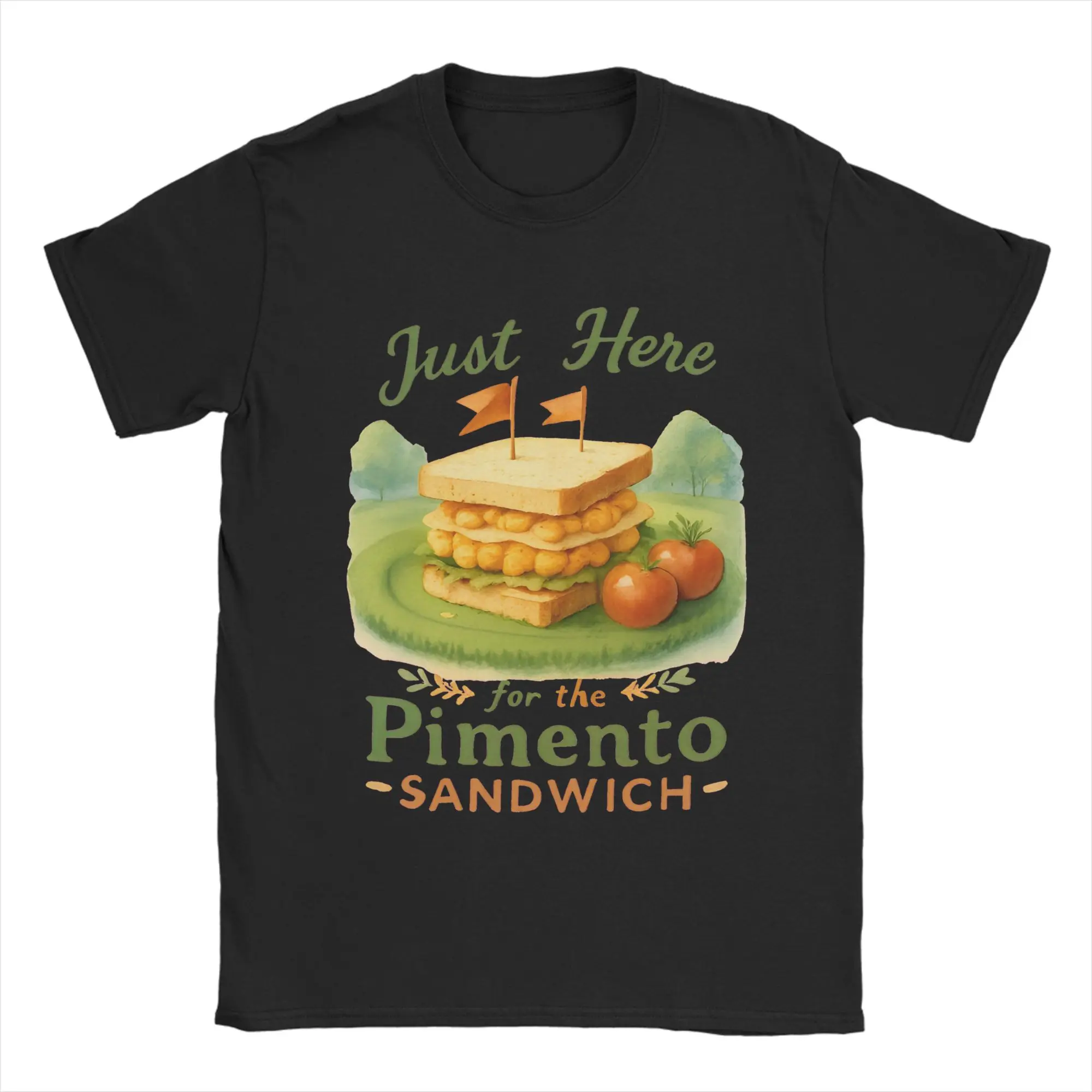 Men Just Here For The Pimento Cheese Sandwich Golf Humor Season T Shirts  100% Cotton Tees Summer T-Shirt O Neck Tee Shirt
