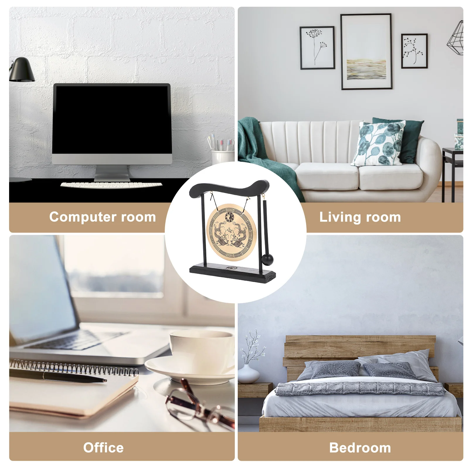 

Desktop Gong Traditional Chinese Bell Decor For Home Office Piece Decor Instrument