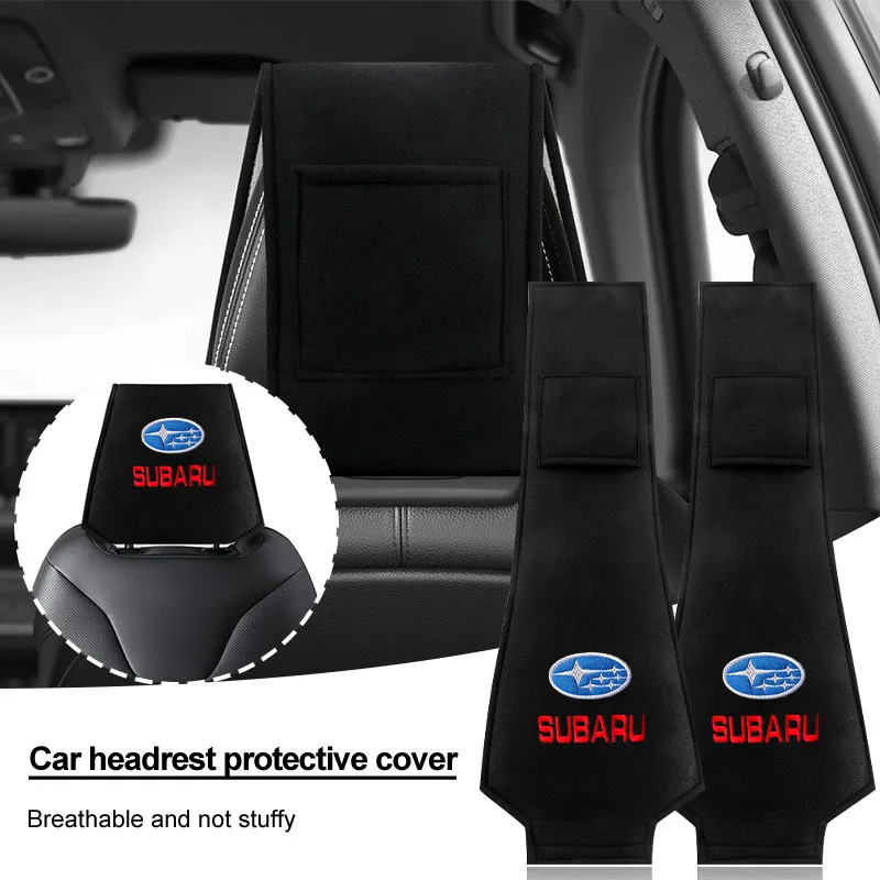

Car Seat Headrest Cover Head Pillow Dustproof Auto Accessories For Subaru XV BRZ WRX STI Forester Ascent Impreza Legacy Outback