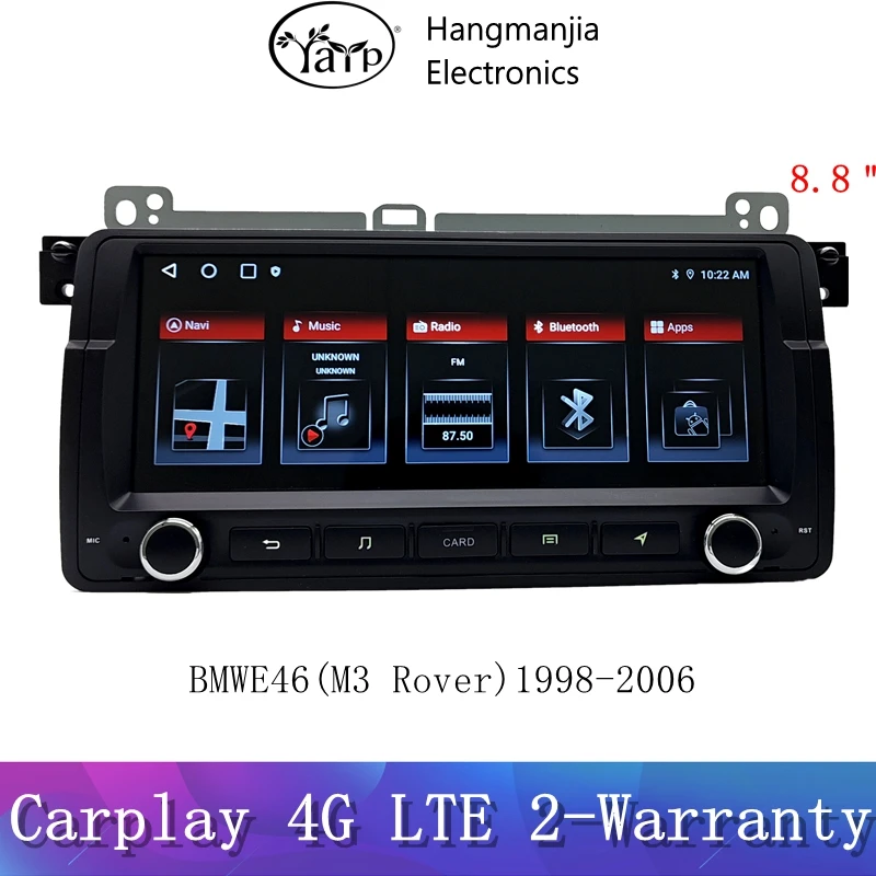 Hangmanjia Wireless CarPlay Android Auto Radio for BMW E46 M3 318/320/325/330/335 1998-2006 Car Multimedia Player GPS autoradio