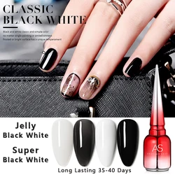 High Jelly Black White Colors Nail Gel Polish Milky Nude Pink Vernis Semi Permanent Nail Art Hybrid Varnishes 15ml UV Gel Polish