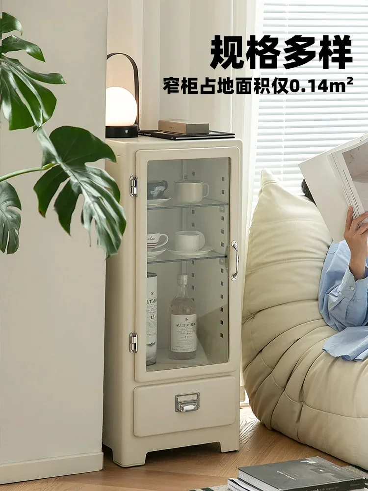 

Japanese-style retro metal glass display cabinet, living room storage, iron cabinet, Lego figure cabinet