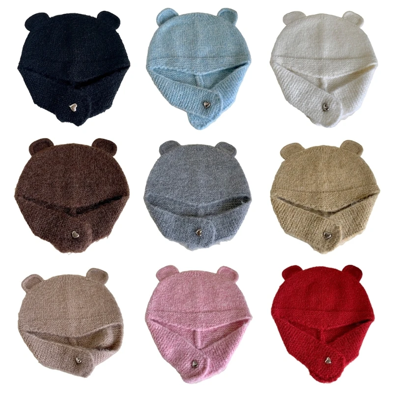 

MXMB Fashion Winter Earmuff Hat Headwear Bear Ear Hat for Outdoor Activity