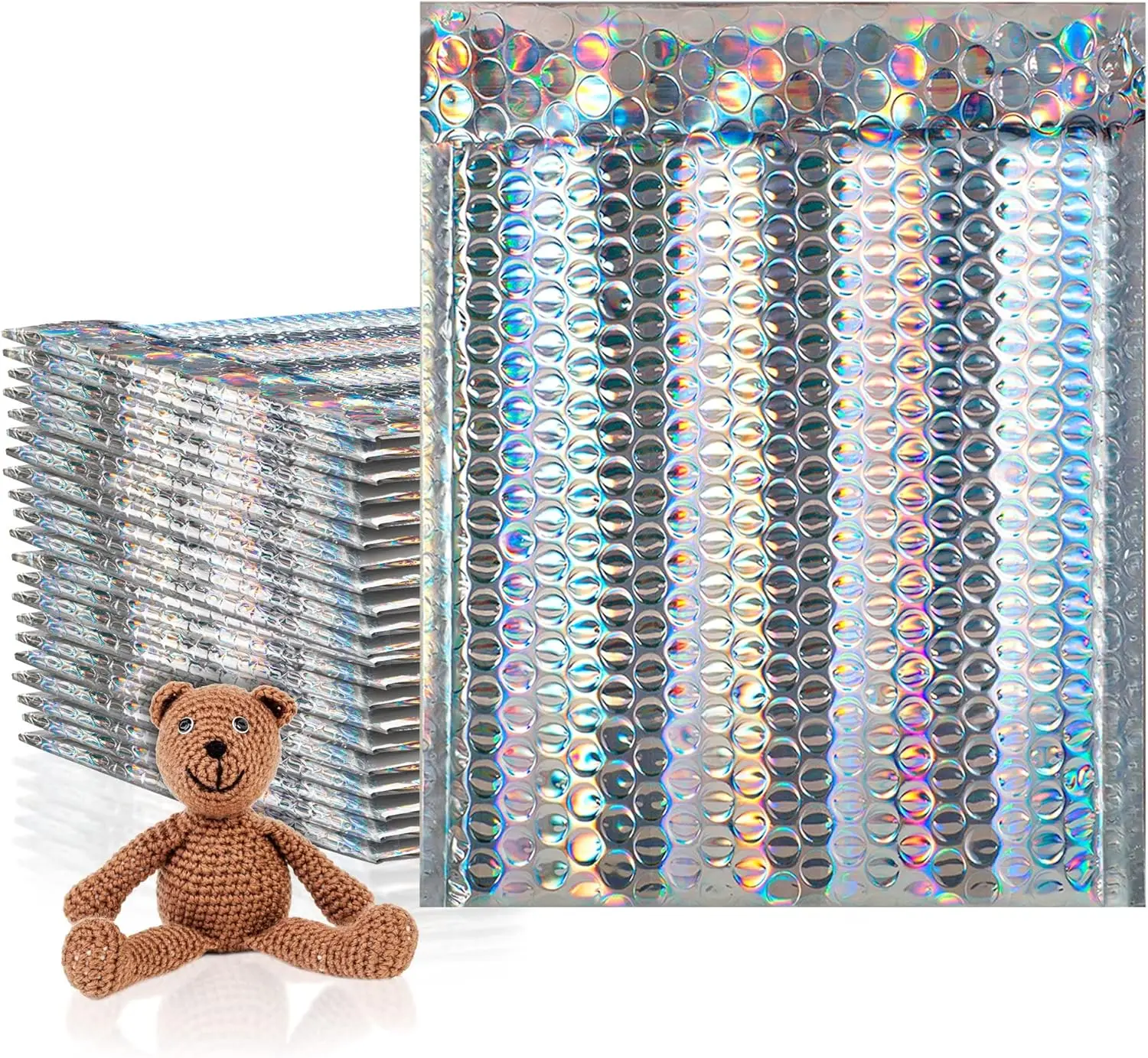Colorati 50 pezzi buste postali a bolle metalliche buste imbottite in alluminio sacchetti postali alluminati confezione regalo buste imbottite per spedizione