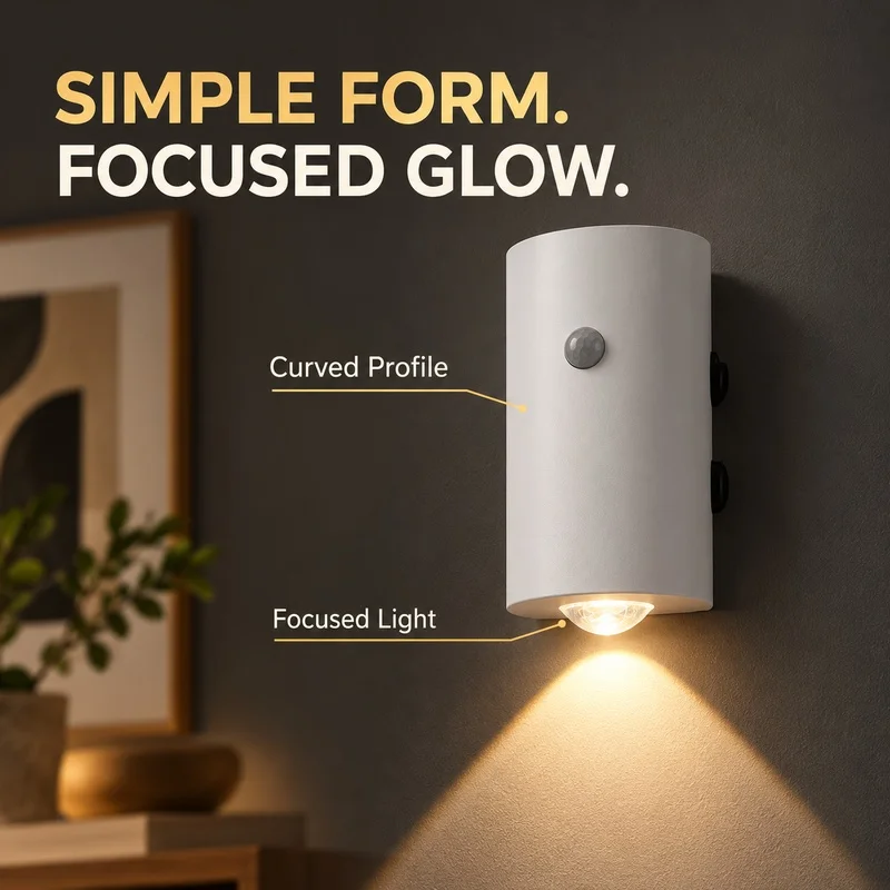 Smart Motion Sensor Night Light Wireless No Wiring Rechargeable Portable Flashlight 2-in-1 Bedroom Lamp for Indoor Emergency