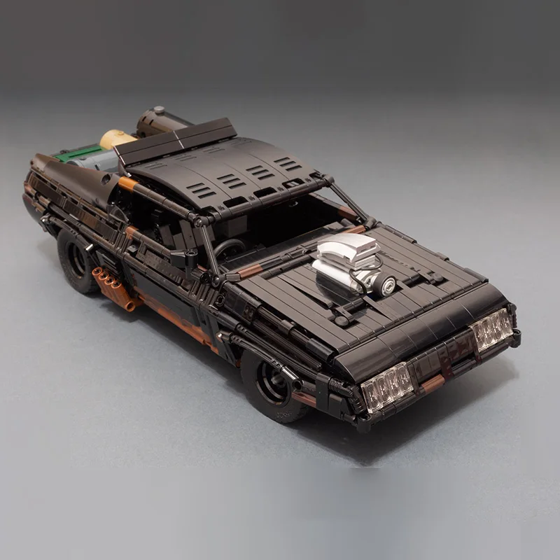 MOC Erwachsenen-Sammlerstück Fahrzeug Kriegsausrüstung Bausteine Geburtstagsgeschenk für Jungen Max V8 Interceptor Auto Kinder Montage Spielzeug Modell – Detail 12