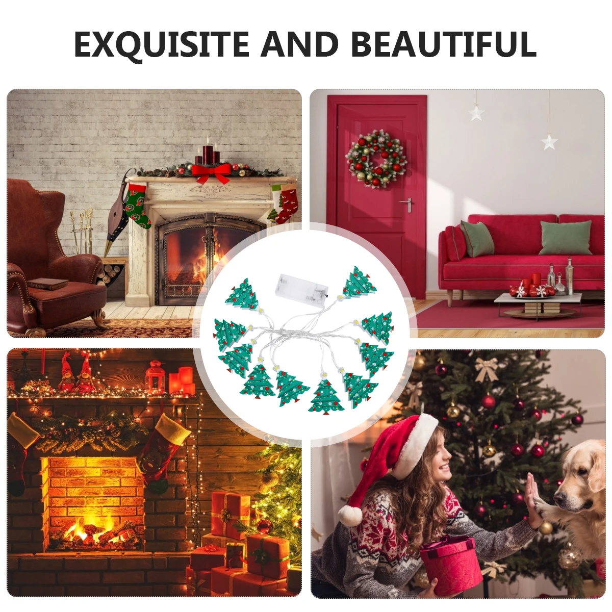 Christmas String Lights LED Decor Lamp Wrought Iron Fashion Party Home Decor Christmas Lighting Festive nament