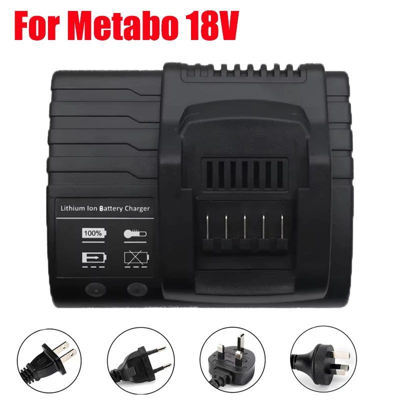 

Lithium Battery Charger Compatible for Metabo 18V Lithium Batteries Portable Fast Charger Power Tool Battery Charging Station