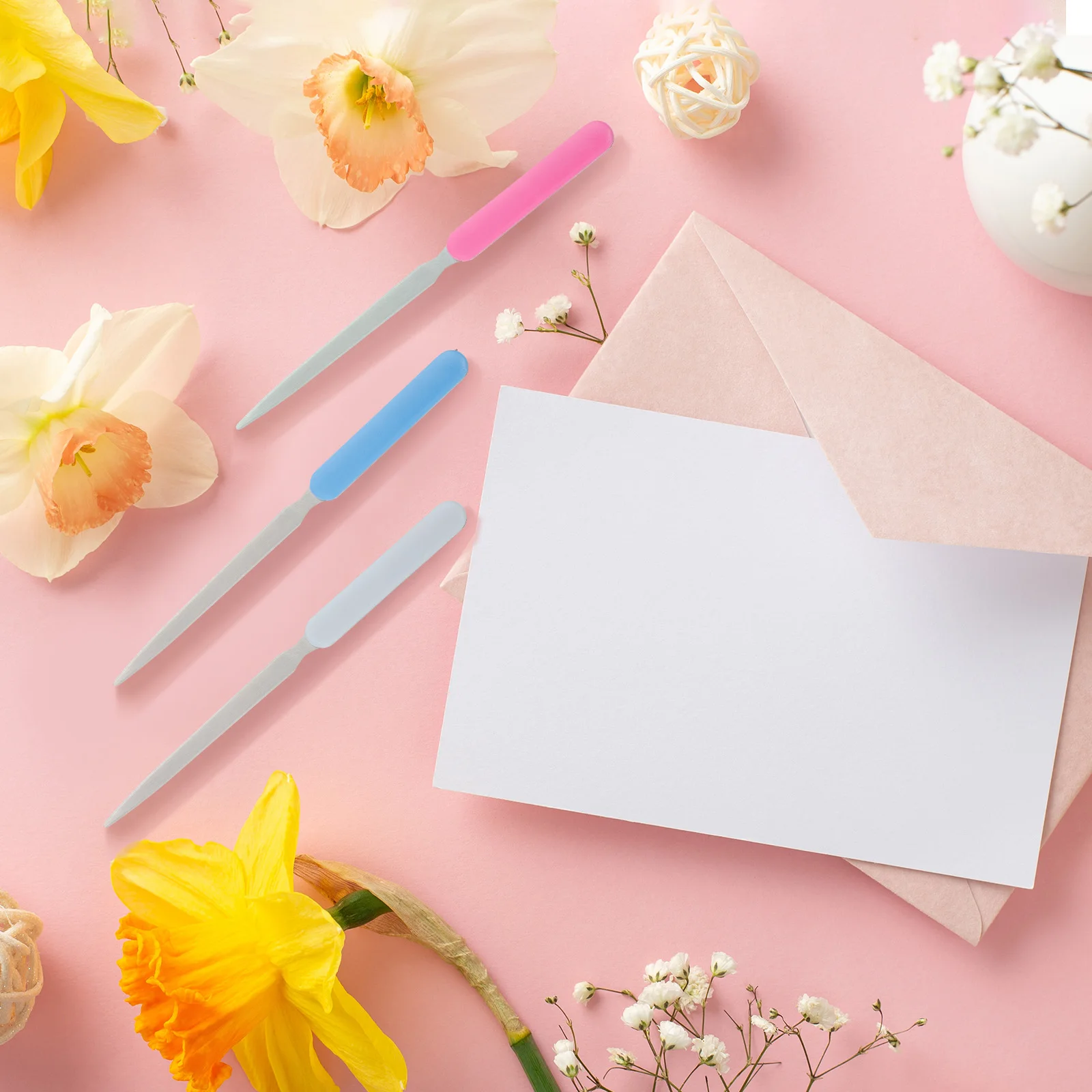 2-8Pcs Letter Opener Stainless Steel Lightweight Handle Envelope Opener Mail Opener Letter Slitter for Package Box Open 4Colors