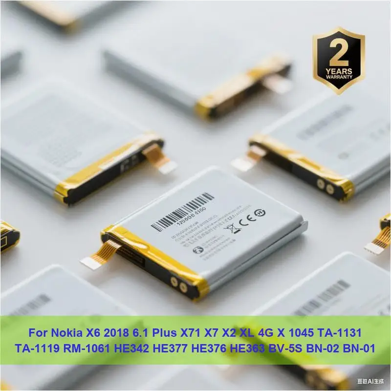 

Аккумулятор для Nokia X6 2018 6,1 Plus X71 X7 X2 XL 4G X 1045 TA-1131 TA-1119 RM-1061 HE342 HE377 HE376 HE363 BV-5S BN-02 BN-01