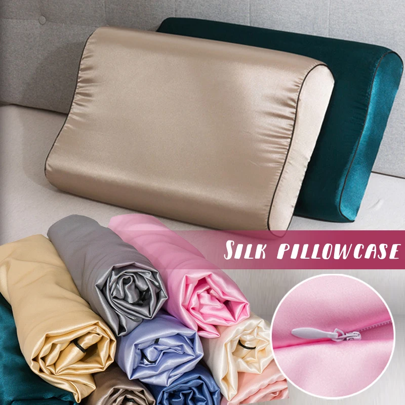 Imitation Silk Satin Latex Pillowcase for Hair And Skin, Skin-friendly Satin Memory Foam Sleeping Pillow Cover 30x50cm/40x60cm