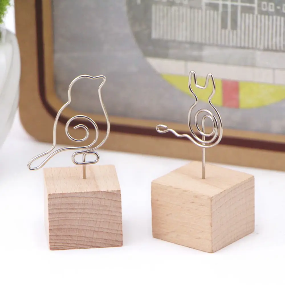 1 PC Creative Simplicity Wedding Decor Square Wooden Memo Holder Photo Clip Picture Frame