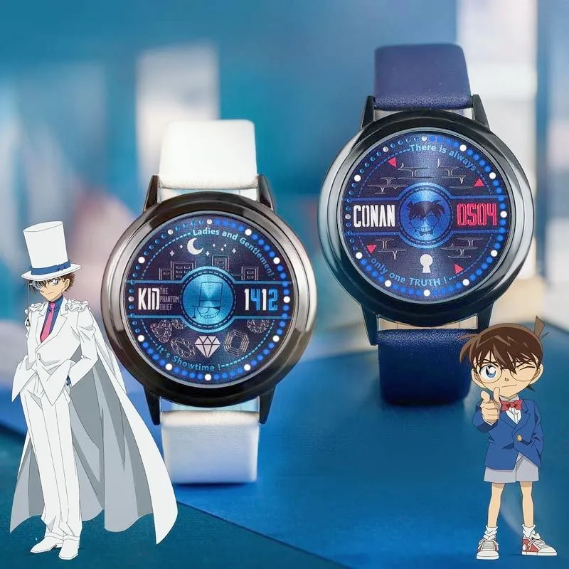 Detective Conan Anime Led Watch Rei Shinichi Ai Ran Manga Role Action Figure Cosplay Gift cool Chrismas Gifts