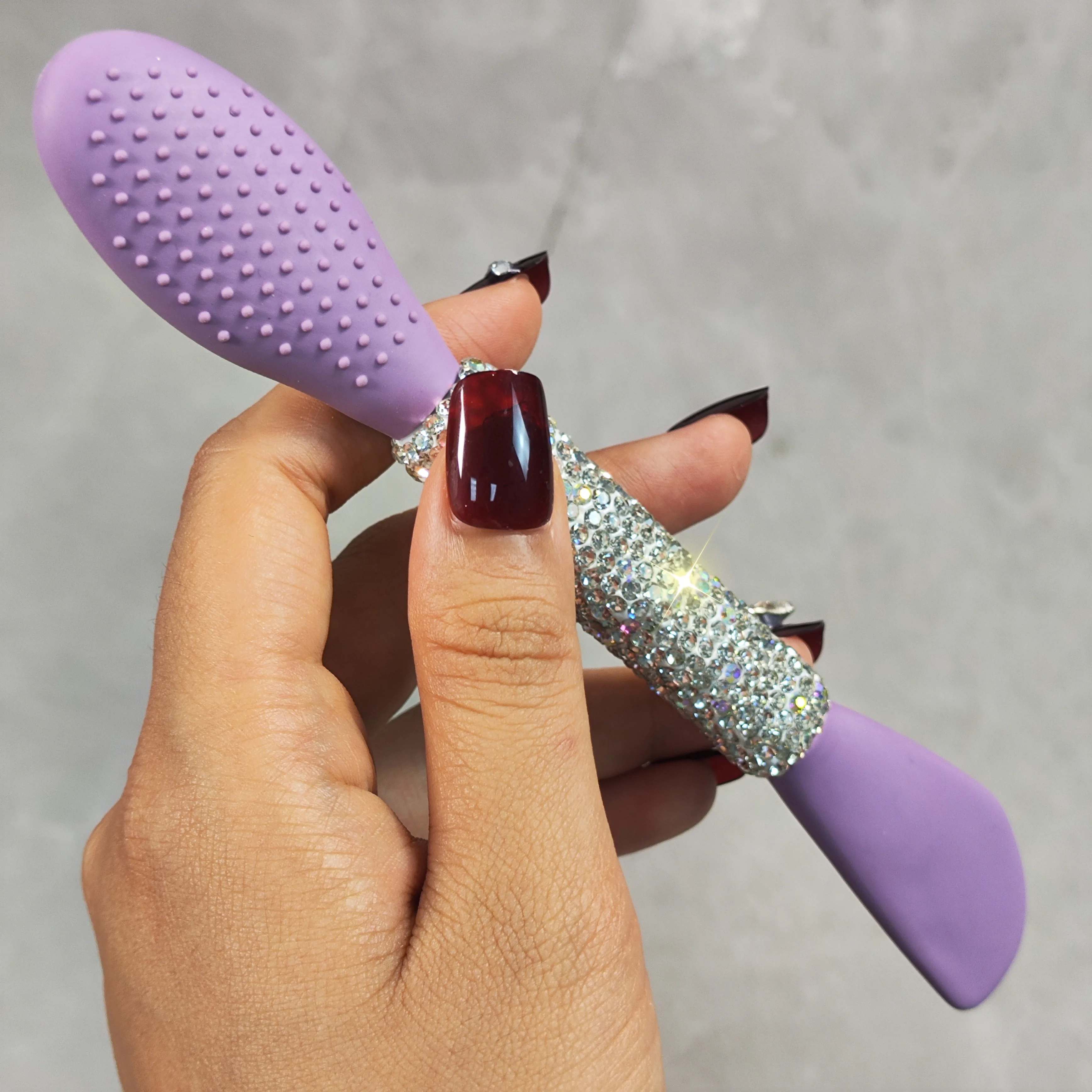 Advanced Facial mask Silicone brush Artificial diamond-inset scraper brush 2-in-1 Facial cleaning mud film mask brush