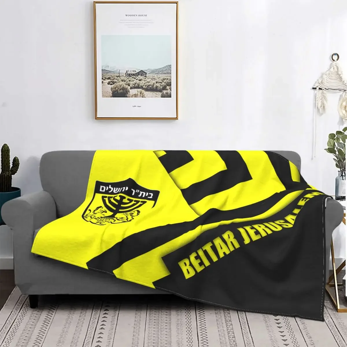 

Half FC Israel Beitar Jerusalem Blankets Football Game Plush Funny Warm Throw Blankets for Bedding Lounge Winter