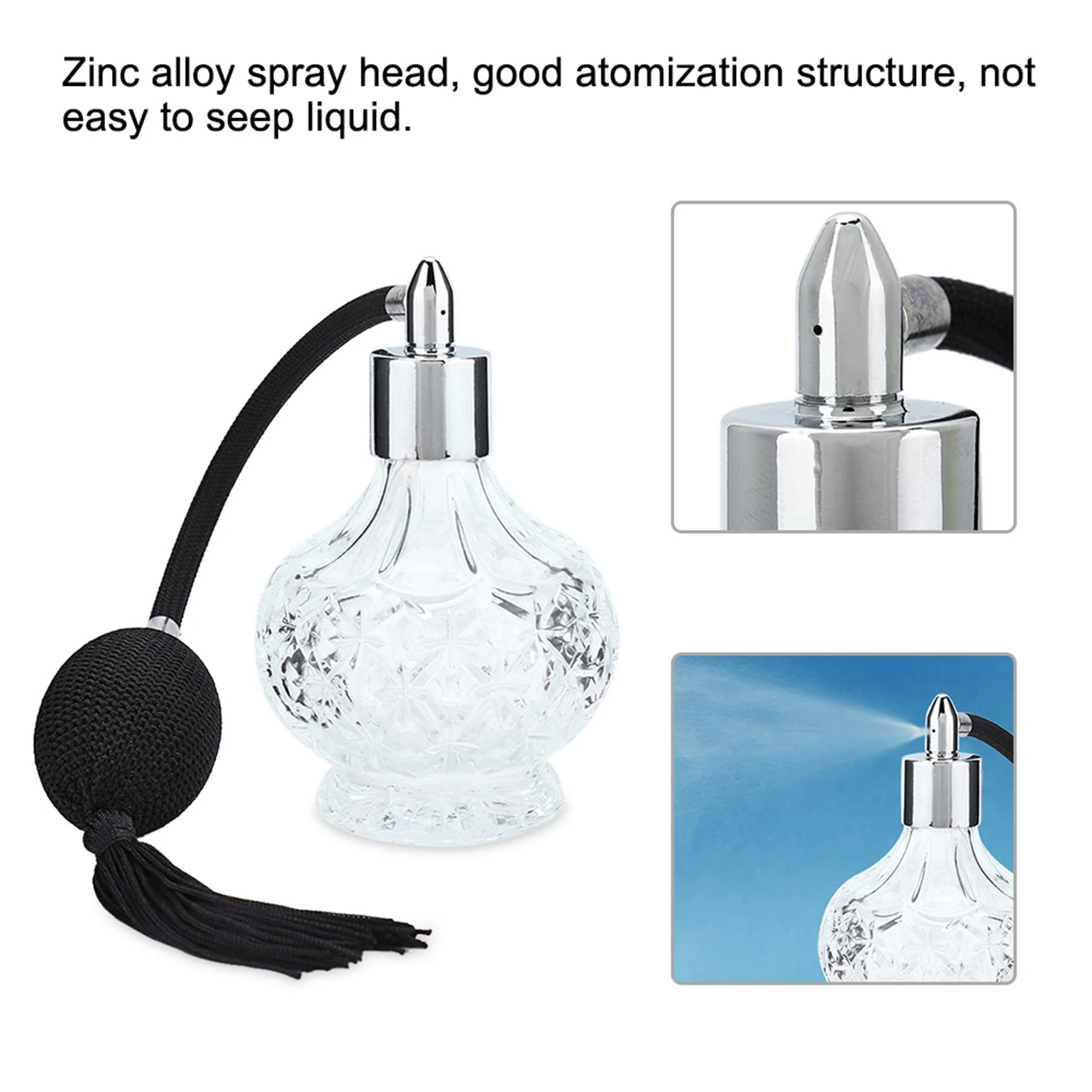 Empty Perfume Bottle Retro Glass Perfume Bottle Refillable Tassel Empty Spray Bottle Atomizer 80ml