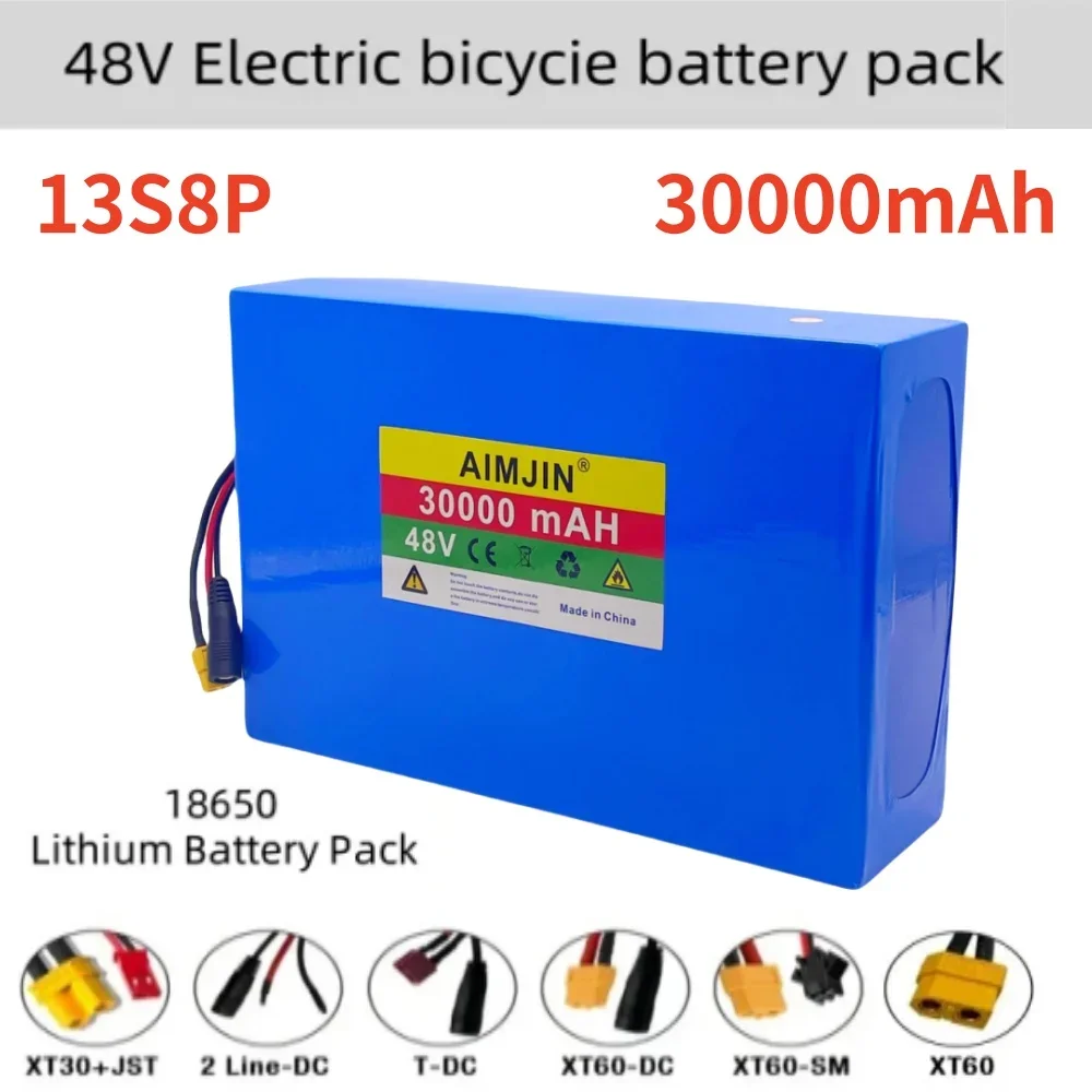 

13S8P 48V 30Ah lithium battery for electric scooters, mountain bikes 250-1500W built-in BMS+54.6V2A charger