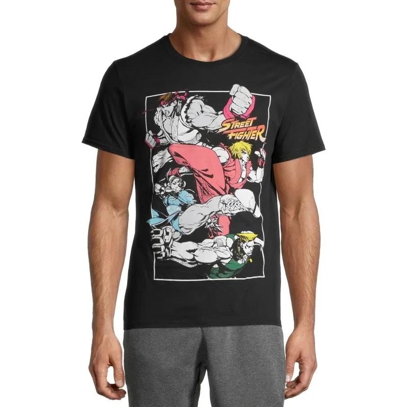 

0329 Street Fighter Retro Combat Gift t shirt Arcade game Graphic Tee 100% cotton print Y2K Clothes Large size Tops S-6XL
