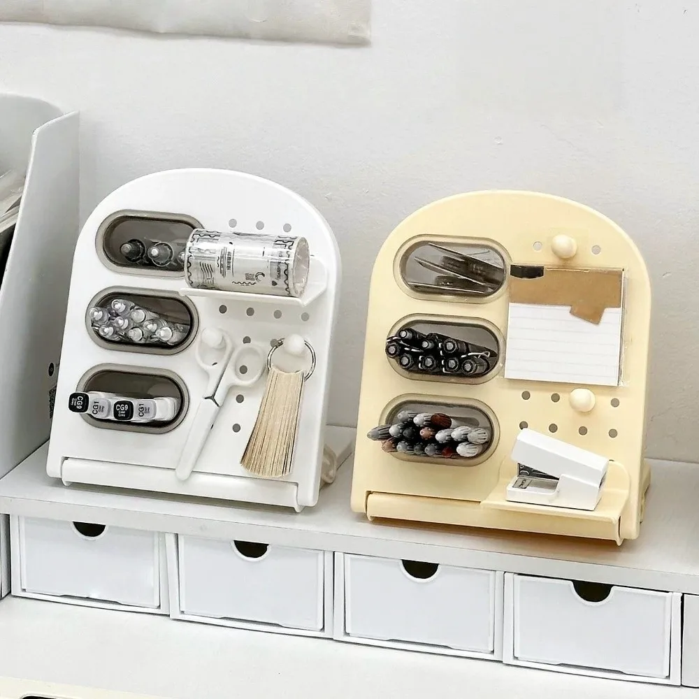 PP يميل إدراج حامل قلم سعة كبيرة ثقب عمودي مجلس تخزين الرف الإبداعية متعددة الوظائف #3