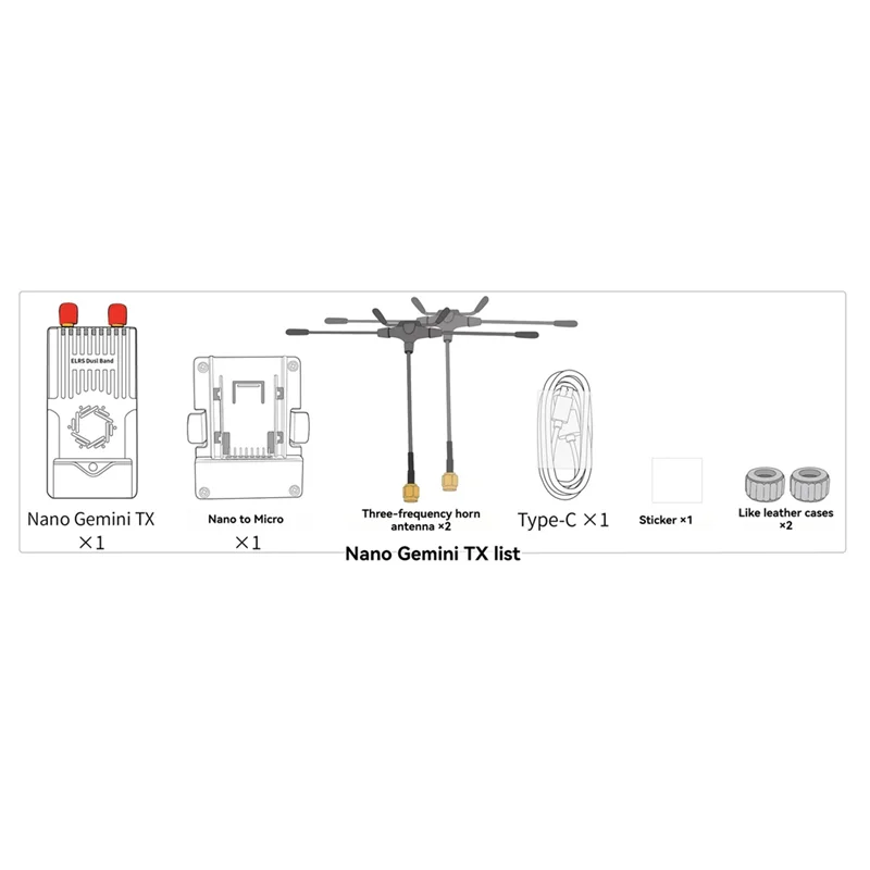 QWE-C3 nano gemini tx 915m/2.4g comutação de frequência dupla com nano para micro caixa adaptador para fpv drone de longo alcance peça diy