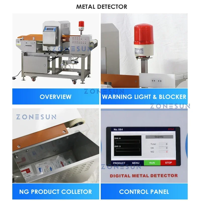 ZONESUN Granul Bagger Kacang Biji Wijen Detektor Logam Periksa Timbang Z Pengumpan Padat Lini Produksi Kemasan Makanan ZS-GW10