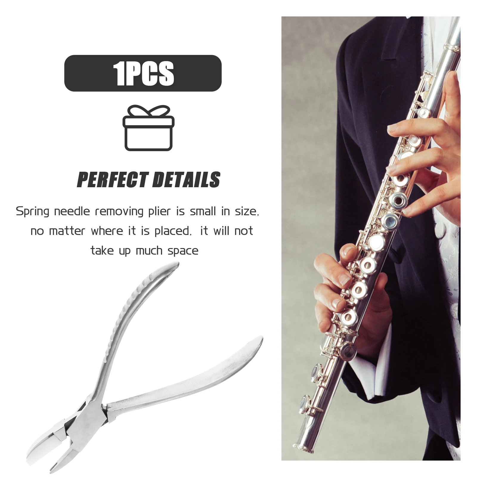 

Broken Spring Removal Pliers Woodwind Instrument Repair Tool Saxophone Clarinet Kit Needle Silver Maintenance Tools Child