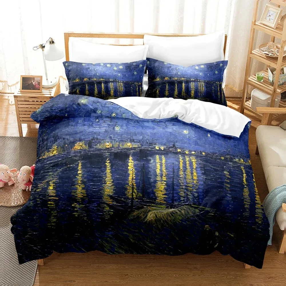 Van Gogh Oil Painting Bedding Set Queen King Size Bedroom Decor Quilt Cover And Pillowcase Home Textile