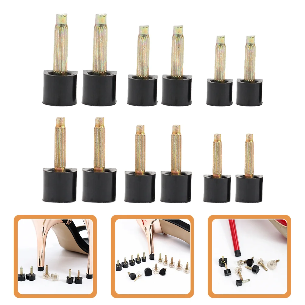 6 Pairs Anti-skid Heel Tip High Studs Heels Spike for Women Shoe Repair Heeled Loafers