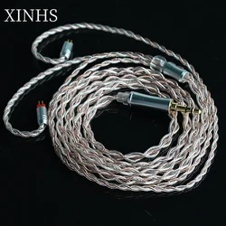XINHS 4-core silver plated and single crystal copper mixed woven headphone upgrade cable