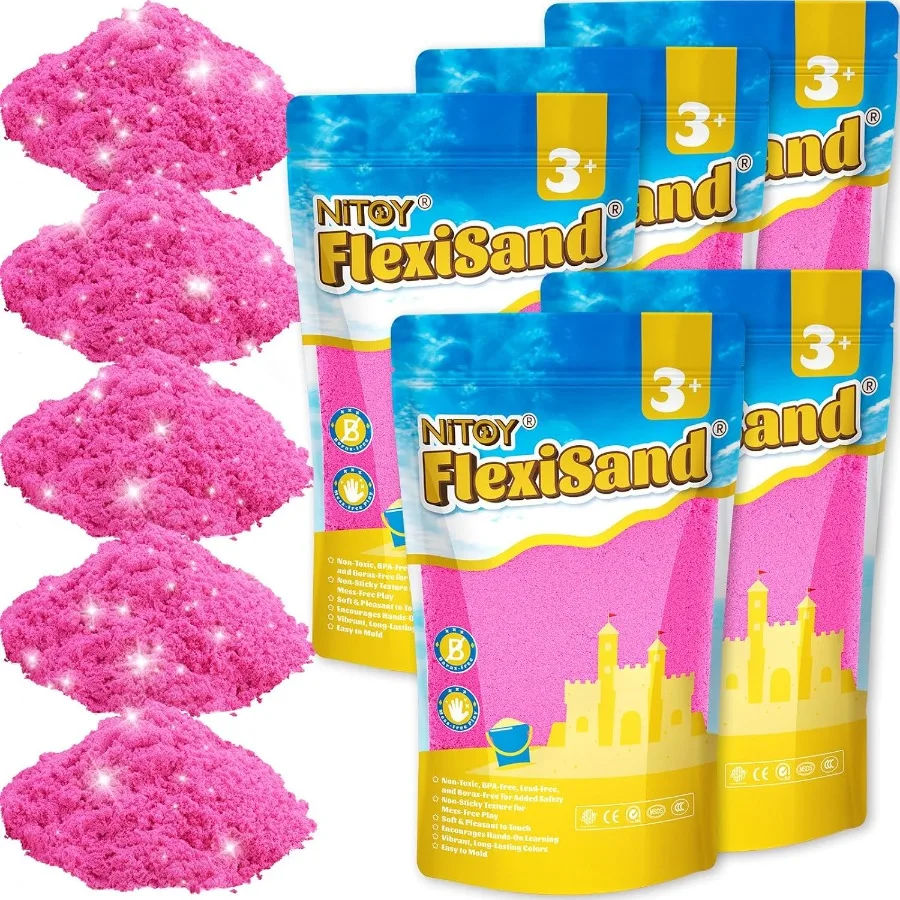 

FlexiSand Value Pack Цветной формованный самоклеящийся песок никогда не высушает весело для 3-х лет и лучших запасных частей для сенсорной песочной коробки