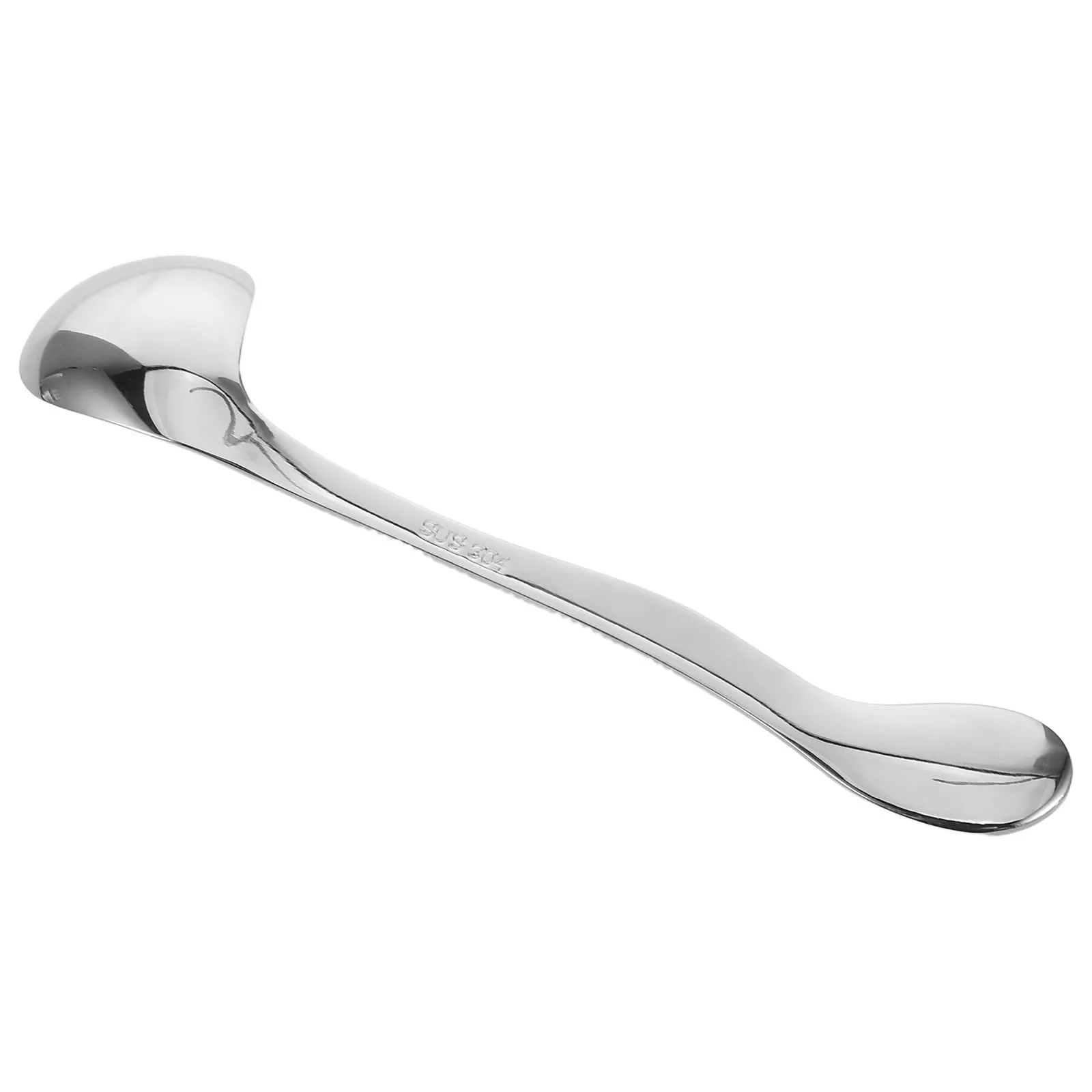 Curved Handle Adaptive Spoon Deep Scoop for Elderly Disabled Hand Tremor Patients Self Feeding Metal Utensil Arthritic Hands