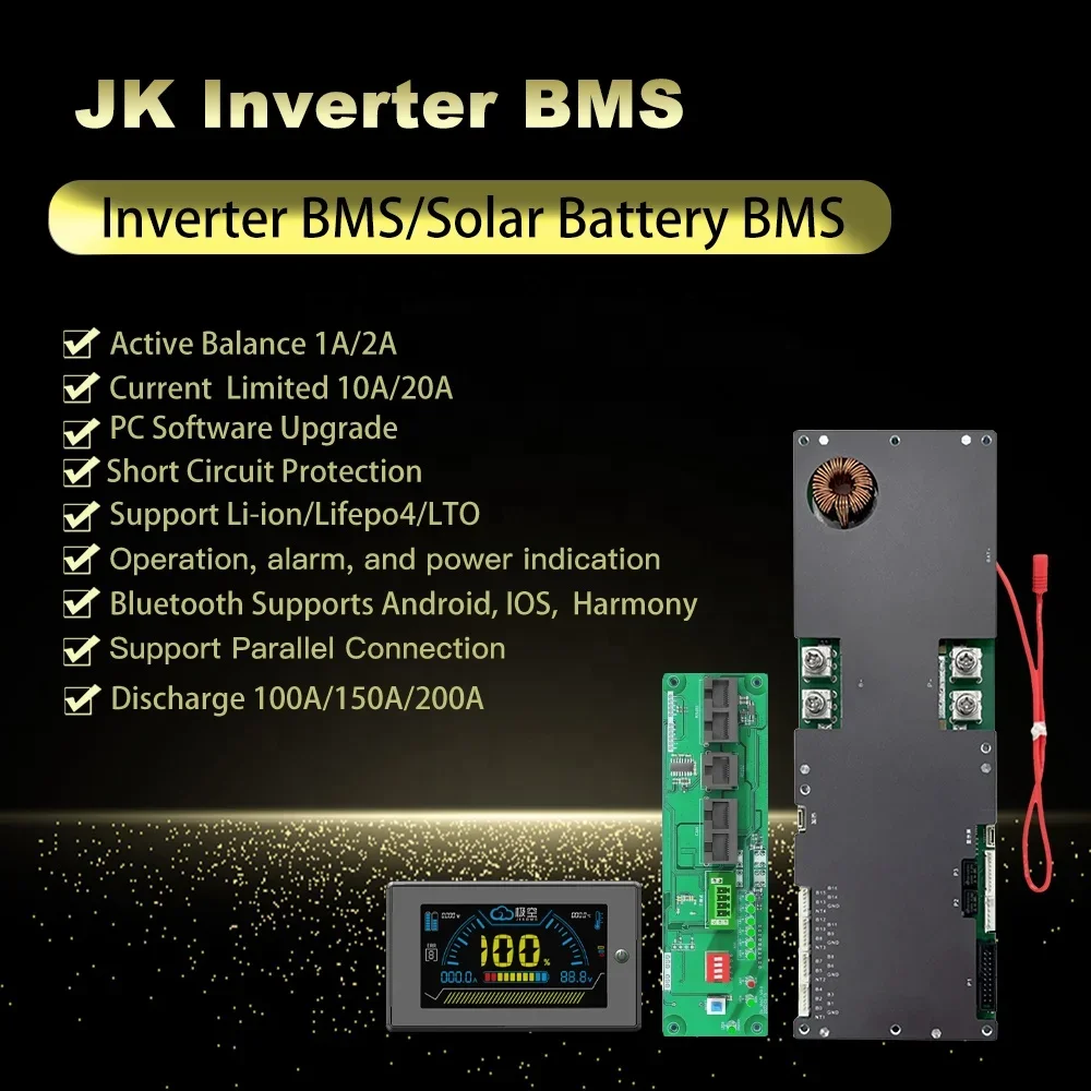 JKBMS Solar ESS Home Energy Storage Lifepo4 Battery 48v 16s 100ah 150ah 200ah with BT PC for inverter bms