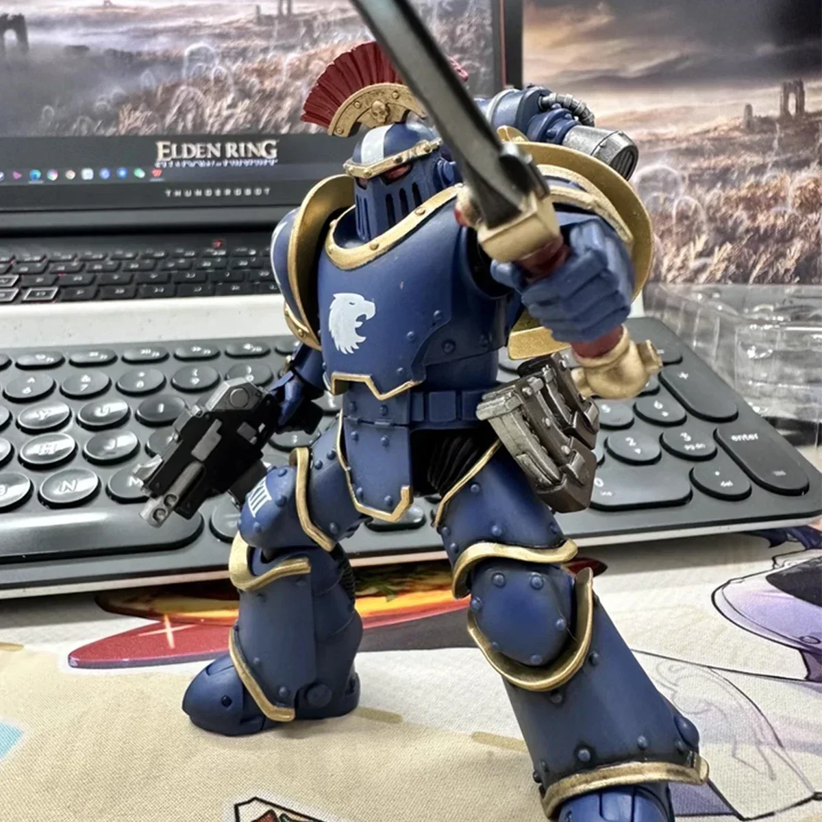 JoyToy 1/18 عمل الشكل Ultramarines الشكل الفيلق MKIII قوة السيف التكتيكية فرقة الرقيب أنيمي المشتركة المنقولة تمثال لعبة