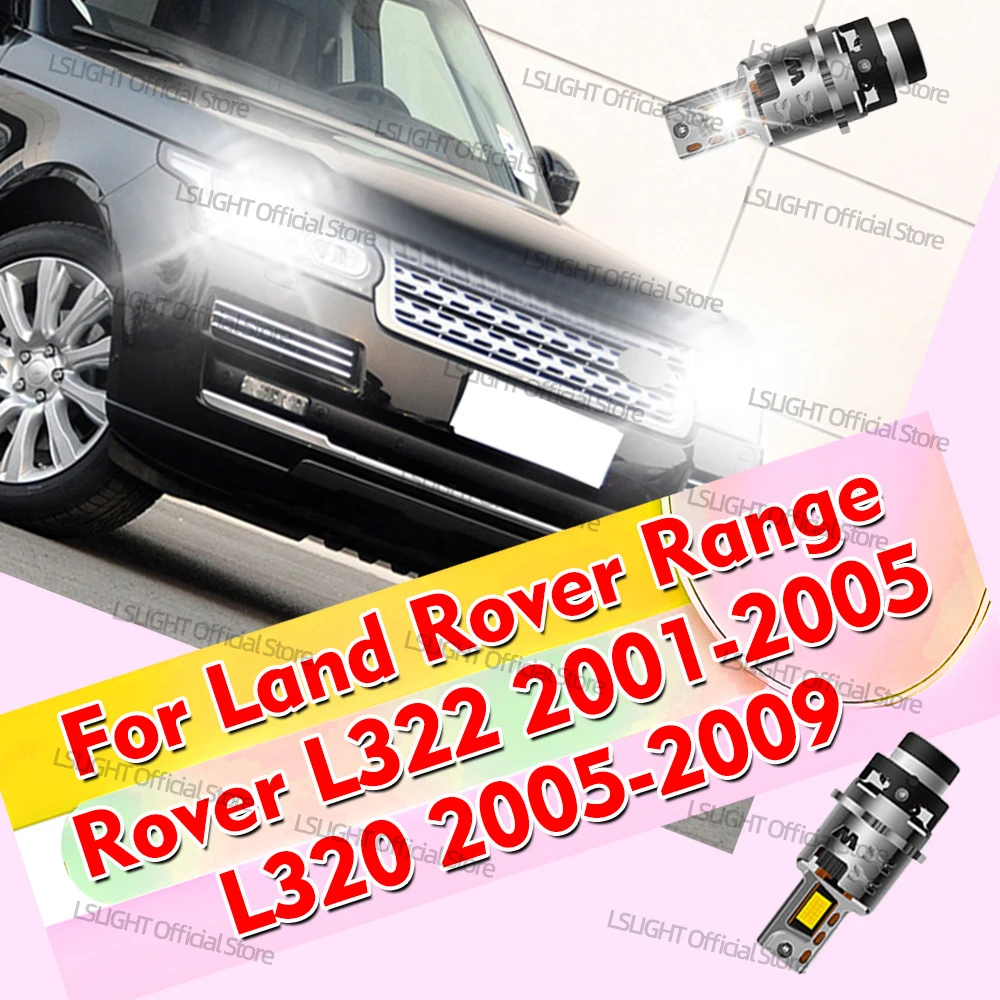 

2x D2S D2R LED For Land Rover Range Rover L322 2001-2005 Range Rover Sport I L320 2005-2009 Headlights 30000LM Lamps 6000K 12V