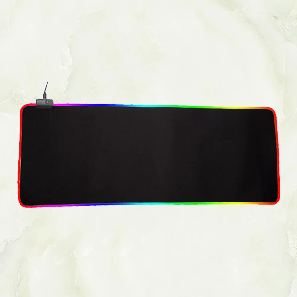 

Коврик для игровой мыши RGB со съемным USB-кабелем, складной, с противоскользящим резиновым основанием, большой размер для клавиатуры и мыши, 3 мм, черный