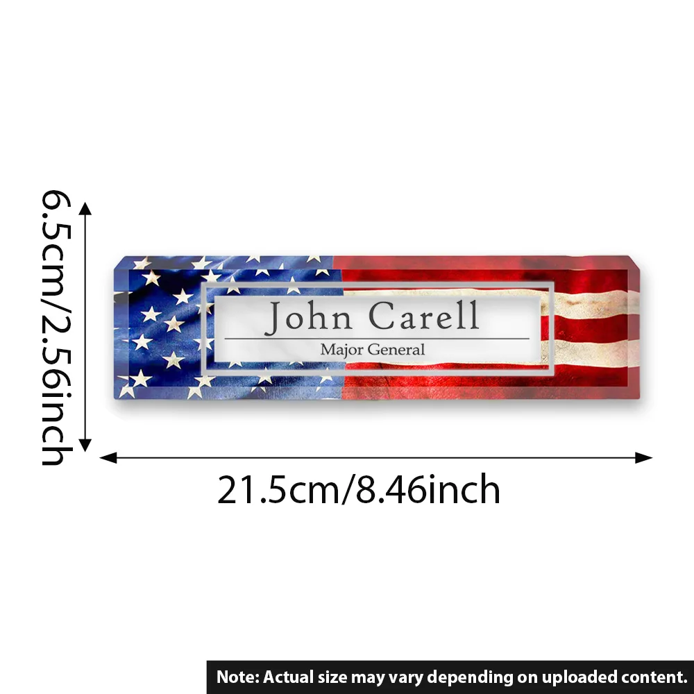 Customize a personalized office desk plaque | American flag | Transparent acrylic plaque | Custom office decoration | Personaliz - view 5