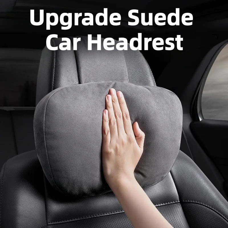 Verbesserte universelle Auto-Kopfstütze aus Wildleder, geeignet für ergonomisches Design, verstellbares Auto-Nackenkissen, Kfz-Zubehör