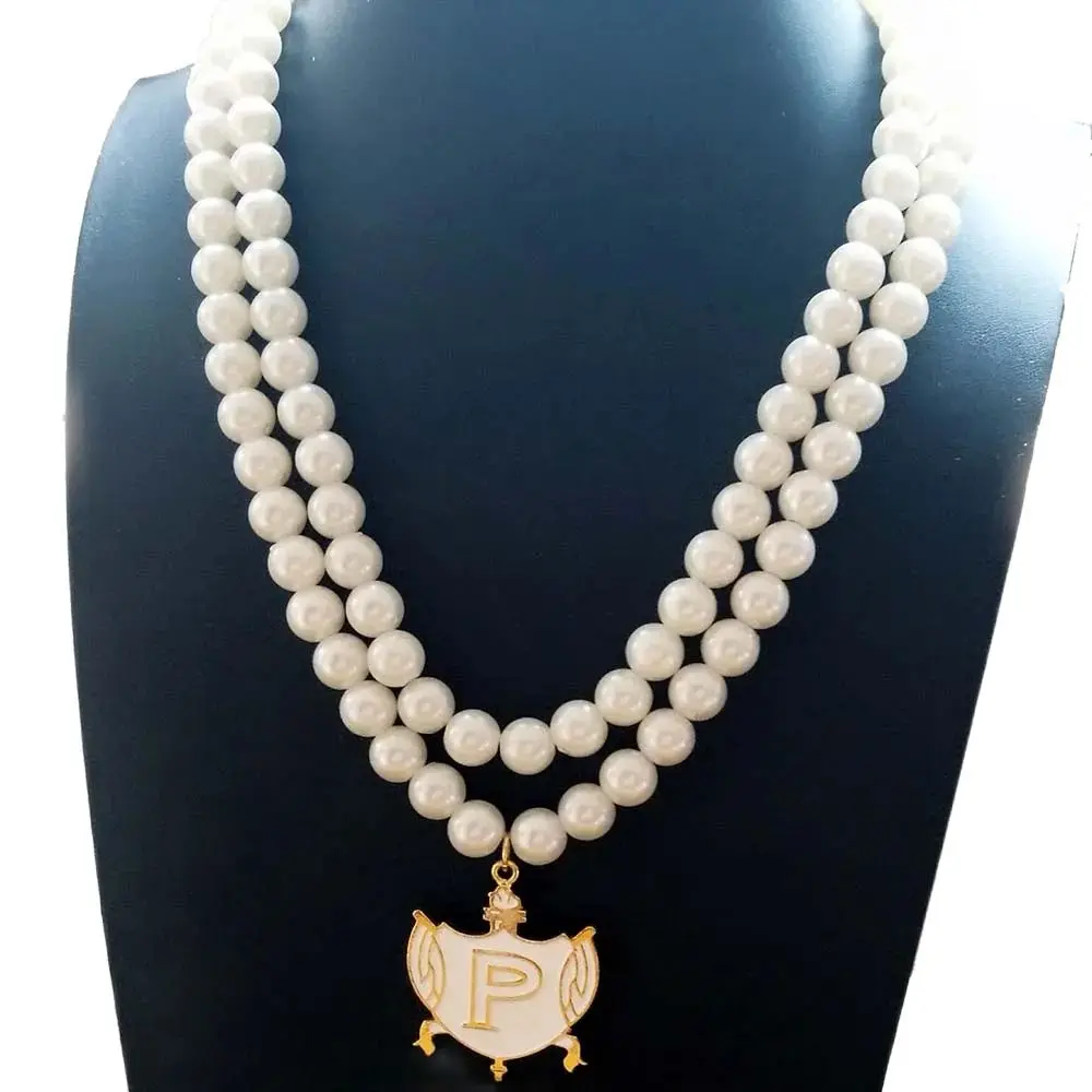 Topvekso  Rho Sorority SGR Philo Pearl Necklace Multilayer Statement Jewelry Long Choker