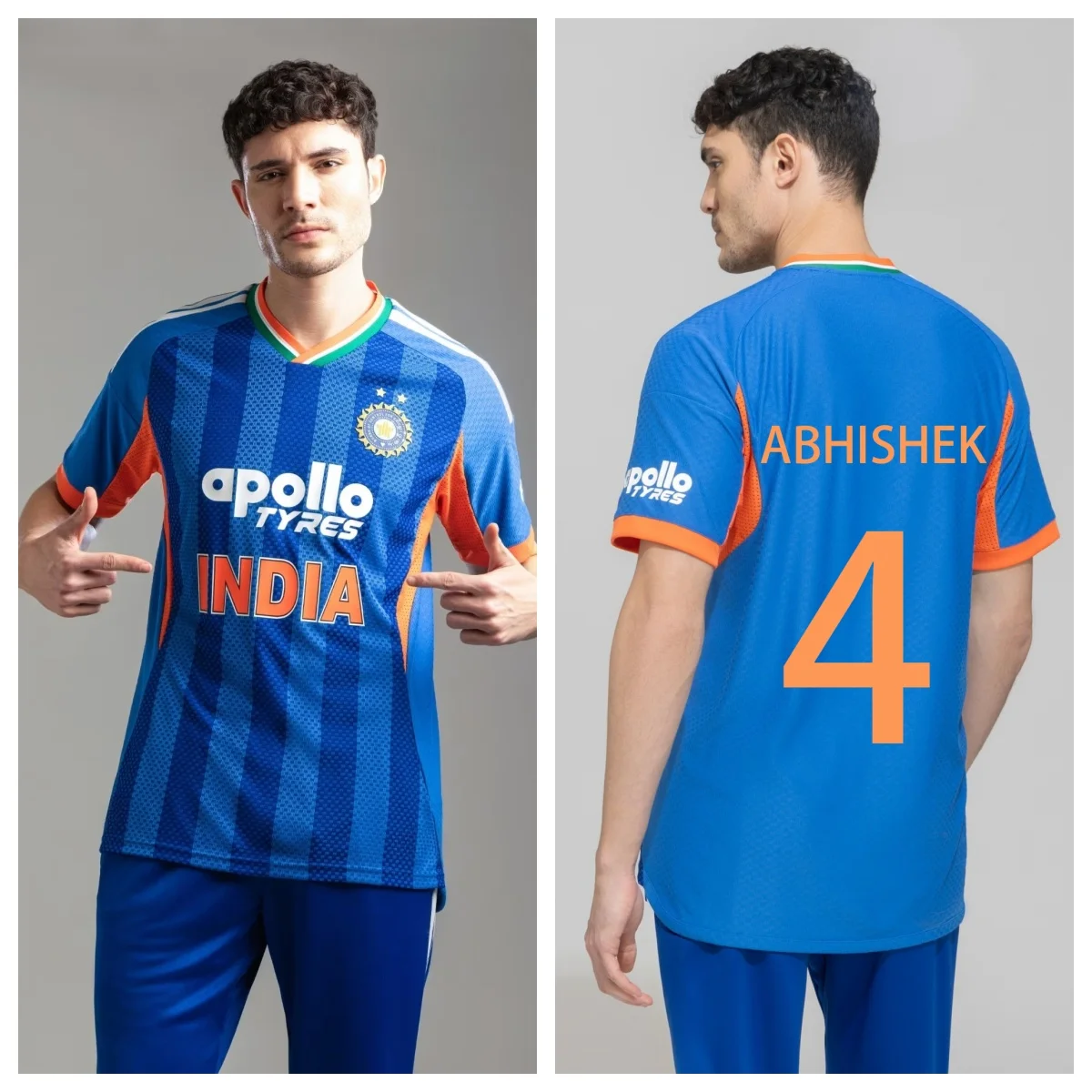 India Abhishek Sharma #4 3D Printed Cricket Jersey Men Breathable Quick Drying Short Sleeved T-shirt Family Matching Clothing