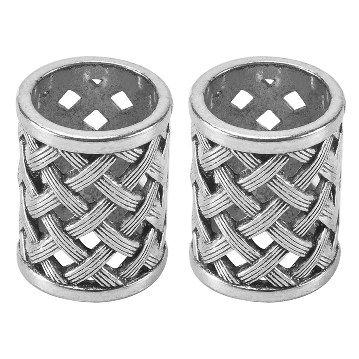 ABQR Vintage Bronzo Antico Treccia di Capelli Barba Dreadlock Perline Anelli Tubo Runa Vichinga Ciondolo con Fascino per Gioielli Collana Fai da Te