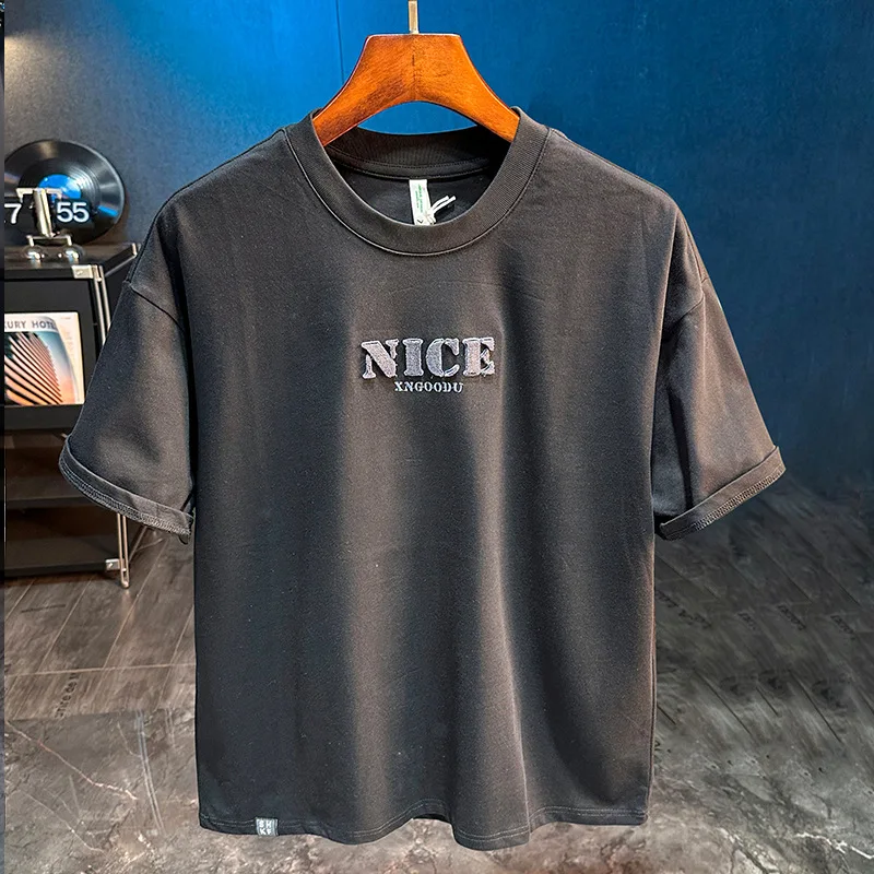 

2025 New Printed Short sleeved T-shirt for Men's Summer, Loose, Trendy, Fashionable and Handsome Top