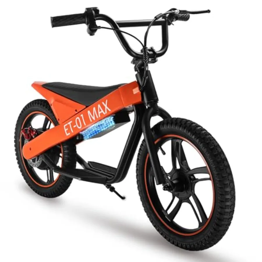 

350W Motor Electric Motorcycle for Aged 6 and Above with 16 Pneumatic Tires Up to 15Mph 15 Miles Range Blue Electric Balance Bi