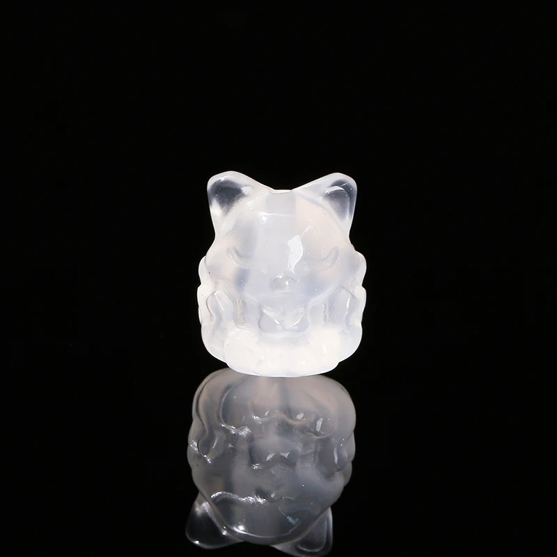 1 Pc Natural Stone Pink Quartz Amethyst Carved Nine-Tailed Fox Shape Bead Cartoon Pendant For Jewelry Making Diy Accessory